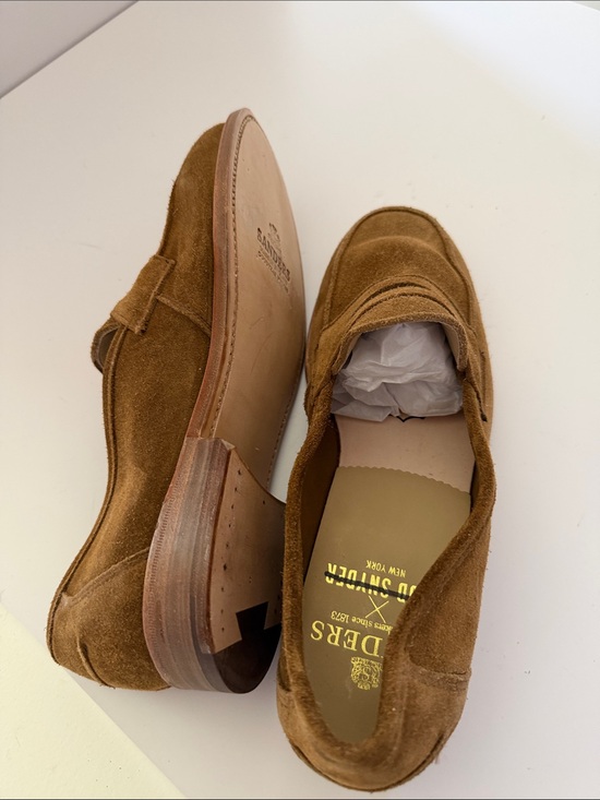 Todd Snyder X Sanders Men\'s Suede Penny Loafers in Brown Sz 9.5.  Tub8 main image 7